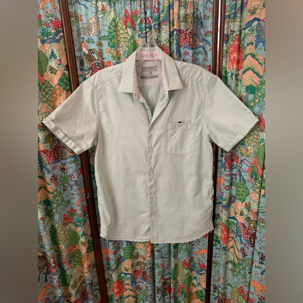 Ted baker short sleeve button down shirt size 3